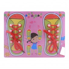 Live Long Wooden Laces Learning Board, Pink, 2305-15