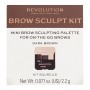 Makeup Revolution Brow Sculpt Kit, Dark Brown, 2.2g