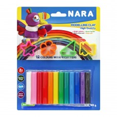 Nara 12 Colors With 4 Cutters Modelling Clay, 3+ Years, St-165-12+4SM
