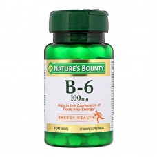 Nature's Bounty B-6, 100mg, 100 Tablets, Vitamin Supplement