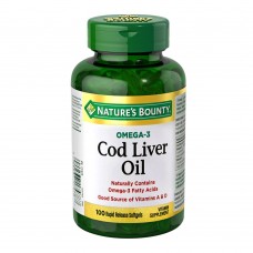 Nature's Bounty Omega-3 Cod Liver Oil, 100 Softgels, Vitamin Supplement