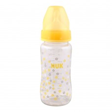Nuk First Choice+ Silicone Glass Feeding Bottle, M, Yellow, 0-6m, 240ml, 10745097