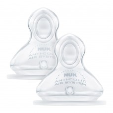 Nuk First Choice+ Small Feed Silicone Anti-Colic Teat, 0-6m, 2-Pack, 10709244