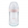 Nuk Nature Sense Glass Feeding Bottle, M, 0-6m, 240ml, 10745093