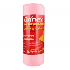 Orinex Non Woven Multi-Purpose Cloth, Pink, 20 Sheets, 27x33cm