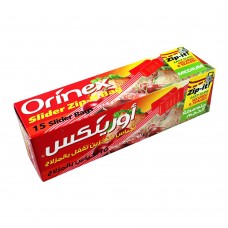Orinex Slider Zip-Lock Bag, 7x8 Inches, Medium, 15-Pack, Food Grade