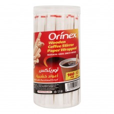 Orinex Wooden Coffee Stirrer Paper Wrapped, 140-Pack