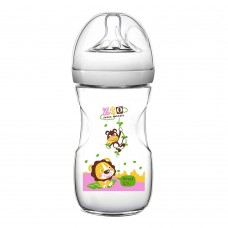Pink Baby Superior-PP Ultra Wide Neck Feeding Bottle, Grey/Decorated, 6m+, Large Flow, 330ml, WN-117/04