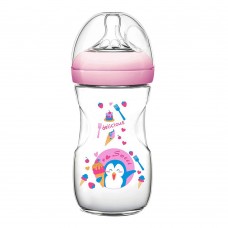 Pink Baby Superior-PP Ultra Wide Neck Feeding Bottle, Pink/Decorated, 6m+, Large Flow, 330ml, WN-117/01