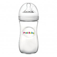 Pink Baby Superior-PP Ultra Wide Neck Feeding Bottle, White/Plain, 6m+, Large Flow, 330ml, WN-117