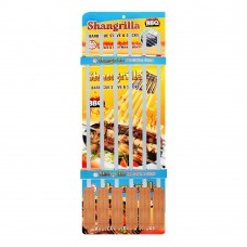 Shangrilla Stainless Steel BBQ Stick Plain Slim, 6-Pack