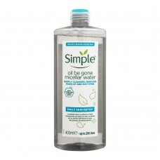Simple Daily Skin Detox Oil Be Gone Micellar Water, For Oily & Blemish-Prone Skin, 400ml