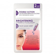 Skin Republic Double Action Brightening Step 2 Face Mask Sheet, Vitamin C + Collagen