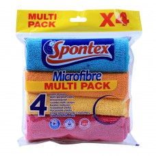 Spontex Microfibre Multi Purpose Cloths, 4-Pack