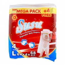 Susu Disposable Baby Diapers, No. 4, Large, 4-15 KG, 68-Pack