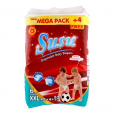Susu Disposable Baby Diapers, No. 6, XXL, 18-25KG, 52-Pack