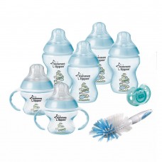 Tommee Tippee 0m+ Decorated Bottle Starter Set Slow Flow (Blue) - 423741