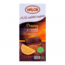 Valor 70% Dark Chocolate, Orange, No Added Sugar, 100g