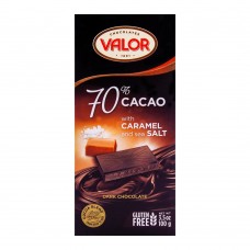 Valor Dark Chocolate 70% Caramel Sea Salt, Gluten Free, 100g