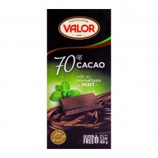Valor Dark Chocolate 70%, Mint 100g