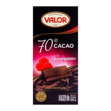 Valor Dark Chocolate 70%, Raspberry 100g