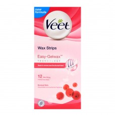 Veet Easy-Gelwax Shea Butter And Acai Berries Skin Wax Strips 12-Pack
