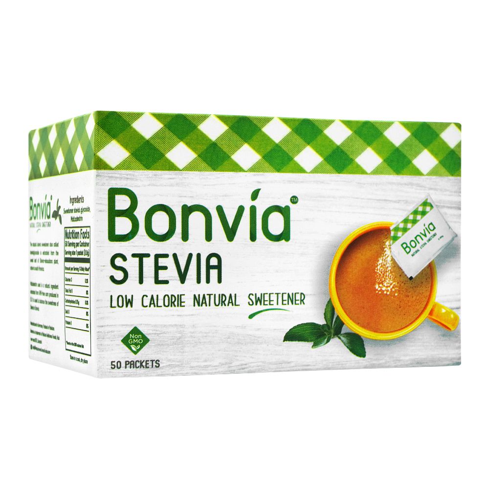 Purchase Bonvia Stevia Sweetener Sachet, 50Pack Online At Competitive