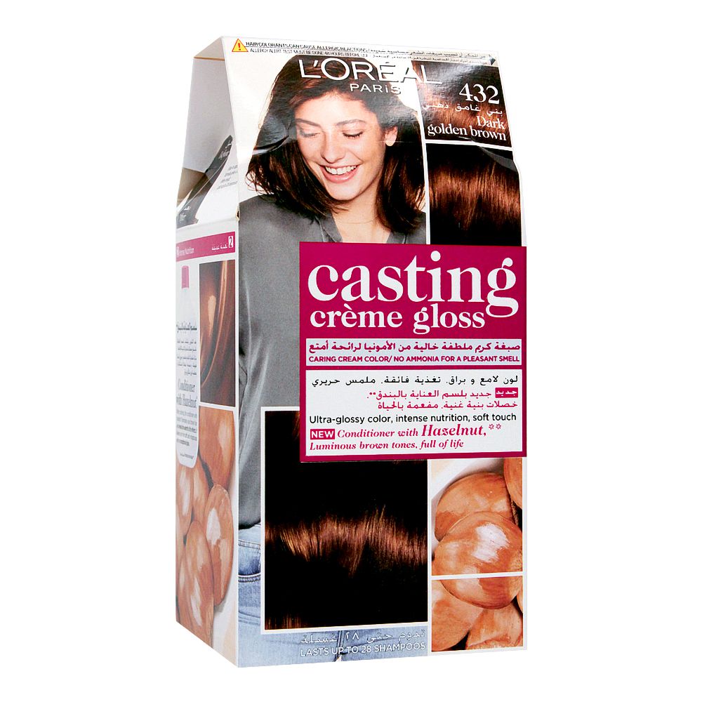 Purchase L'Oreal Paris Casting Creme Gloss Hair Colour, 432 Dark Golden  Brown Online At Best Price 