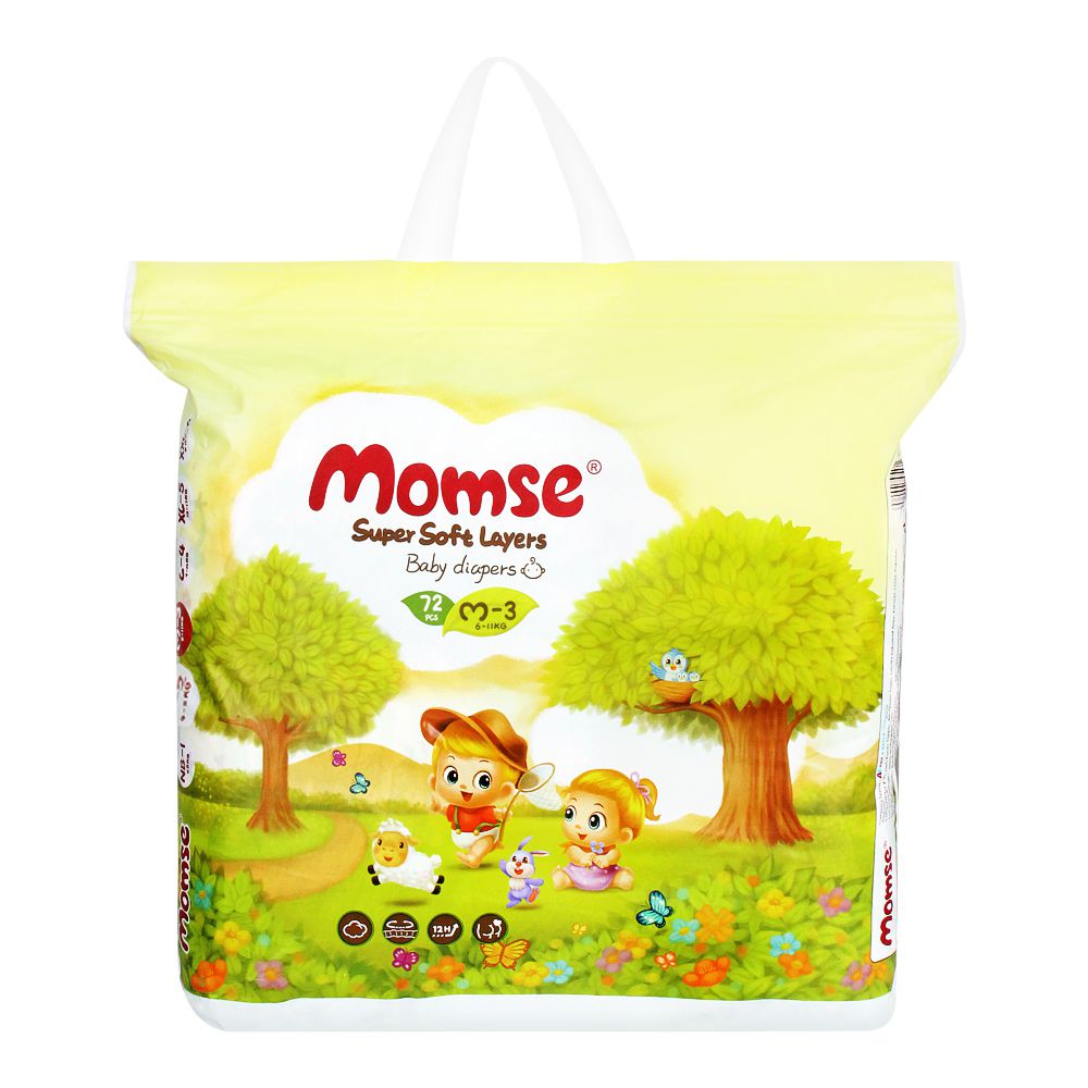 Purchase Momse Baby Diapers, M3, 611 KG, 72Pack Online At Best Price